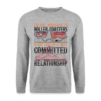 Roller Coaster Vintage Retro I'm - Unisex Pullover - Weißgrau meliert - Vorne - Alina (178cm) & Michal (187cm)