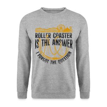 Roller Coaster Vintage Roller - Unisex Pullover - Weißgrau meliert - Vorne - Alina (178cm) & Michal (187cm)