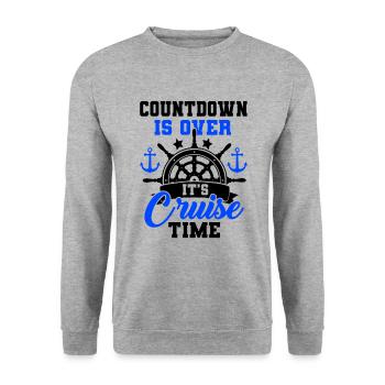 Countdown Is Over It's Cruise Time Sailing Captain - Unisex Pullover - Weißgrau meliert - Vorne - Alina (178cm) & Michal (187cm)