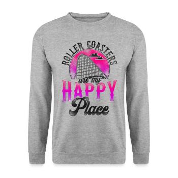 Roller Coaster Vintage Roller - Unisex Pullover - Weißgrau meliert - Vorne - Alina (178cm) & Michal (187cm)