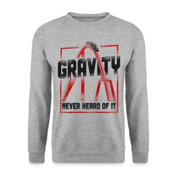 Montagnes russes Vintage Gravity - Sweat-shirt Unisexe - gris chiné - Devant - Alina (178cm) & Michal (187cm)