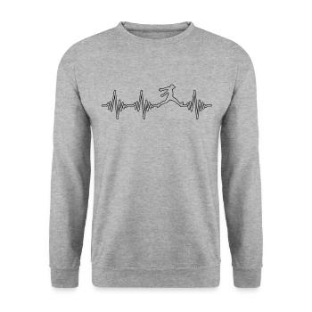 Parkour Heartbeat - Unisex Sweatshirt - salt & pepper - Front - Alina (178cm) & Michal (187cm)