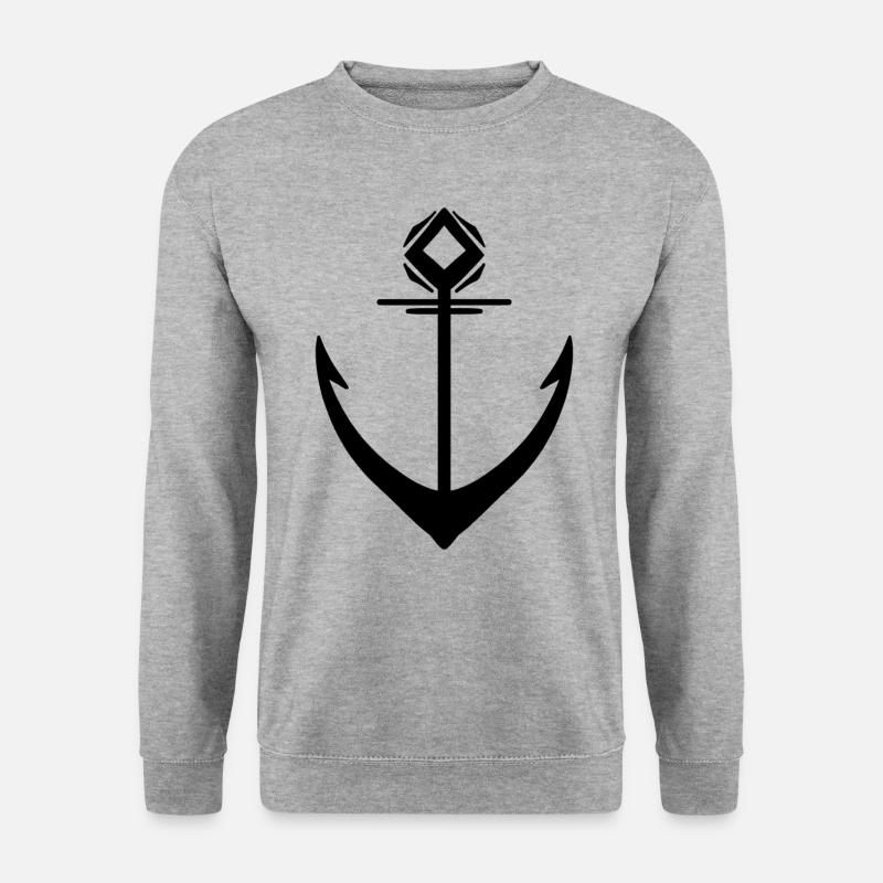 Anker Schwarz - Unisex Pullover - Weißgrau meliert