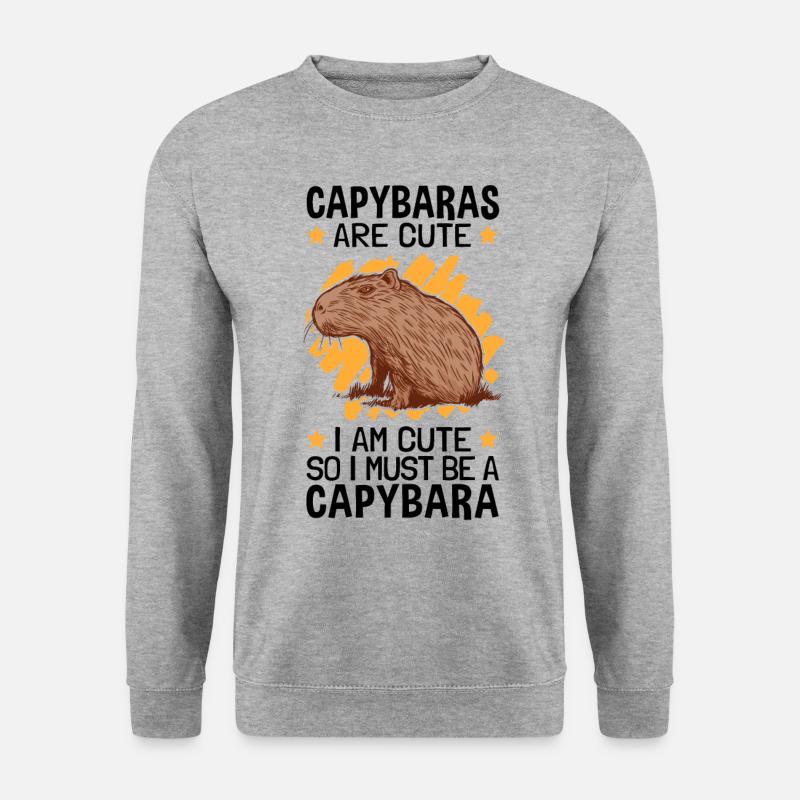 Ich bin ein Capybara Wasserschwein - Unisex Pullover - Weißgrau meliert