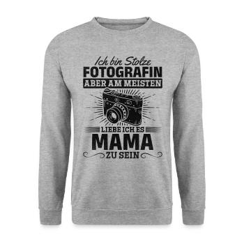 Fotografie Stolzer Fotograf Vor allem liebe ich - Unisex Pullover - Weißgrau meliert - Vorne - Alina (178cm) & Michal (187cm)