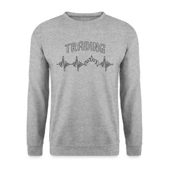 trading heartbeat - Unisex Sweatshirt - salt & pepper - Front - Alina (178cm) & Michal (187cm)