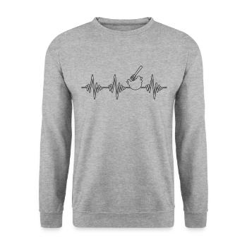 Rythme cardiaque de cuisson - Sweat-shirt Unisexe - gris chiné - Devant - Alina (178cm) & Michal (187cm)