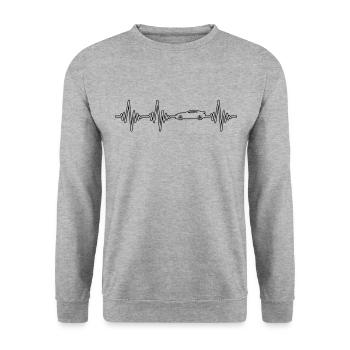 Car Heartbeat - Unisex Sweatshirt - salt & pepper - Front - Alina (178cm) & Michal (187cm)