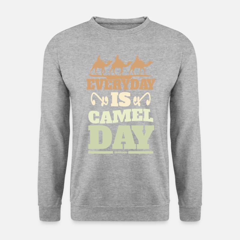 Everyday Is Camel Day - Unisex Pullover - Weißgrau meliert