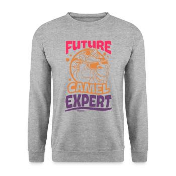 Future Camel Expert - Unisex Pullover - Weißgrau meliert - Vorne - Alina (178cm) & Michal (187cm)