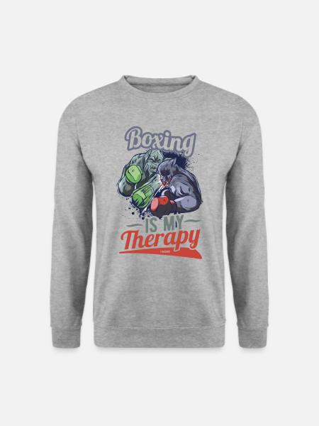 Boxing Is My Therapy - Unisex Sweatshirt - salt & pepper
