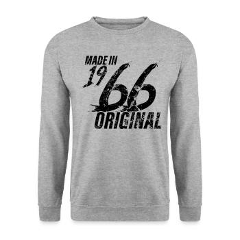 Made In 1966 Geburtsjahr 1966 Geburtstag Damen - Unisex Pullover - Weißgrau meliert - Vorne - Alina (178cm) & Michal (187cm)