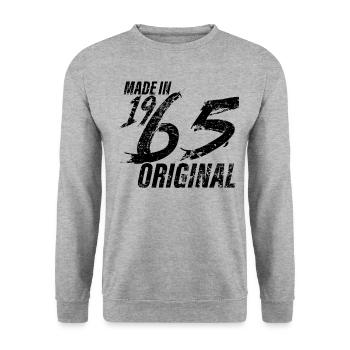 Fait En 1965 Année de naissance 1965 Anniversaire Femmes - Sweat-shirt Unisexe - gris chiné - Devant - Alina (178cm) & Michal (187cm)
