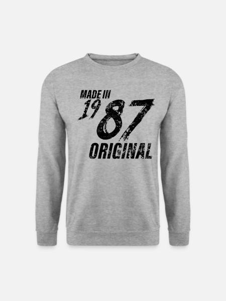 Made In 1987 Geburtsjahr 1987 Geburtstag Damen - Unisex Pullover - Weißgrau meliert