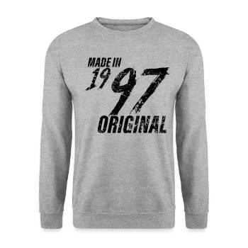 Made In 1997 Year of birth 1997 Birthday Women - Unisex Sweatshirt - salt & pepper - Front - Alina (178cm) & Michal (187cm)