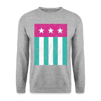 Stars and Stripes Flag Pink Green - Unisex Sweatshirt - salt & pepper - Front - Alina (178cm) & Michal (187cm)