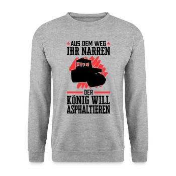 Asphaltbauer aus dem Weg Straßenbauer - Unisex Pullover - Weißgrau meliert - Vorne - Alina (178cm) & Michal (187cm)