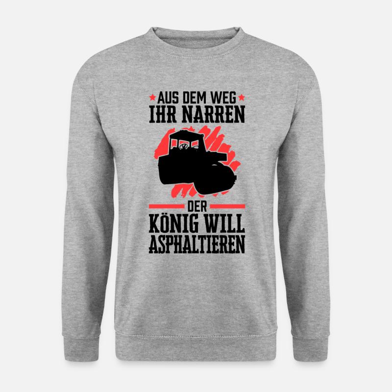 Asphaltbauer aus dem Weg Straßenbauer - Unisex Pullover - Weißgrau meliert