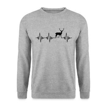 Battements de cœur de cerf - Sweat-shirt Unisexe - gris chiné - Devant - Alina (178cm) & Michal (187cm)
