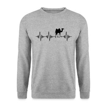 Dromedary Camel Heartbeat - Unisex Sweatshirt - salt & pepper - Front - Alina (178cm) & Michal (187cm)