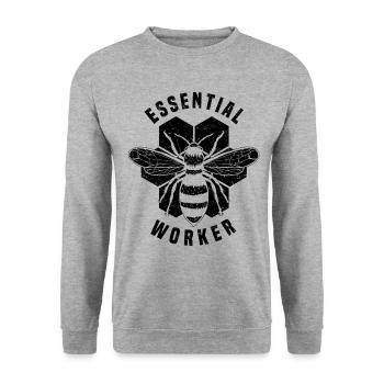 Travailleurs essentiels Apiculteurs travaillant avec - Sweat-shirt Unisexe - gris chiné - Devant - Alina (178cm) & Michal (187cm)