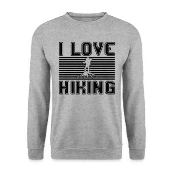 I love hiking - Unisex Pullover - Weißgrau meliert - Vorne - Alina (178cm) & Michal (187cm)