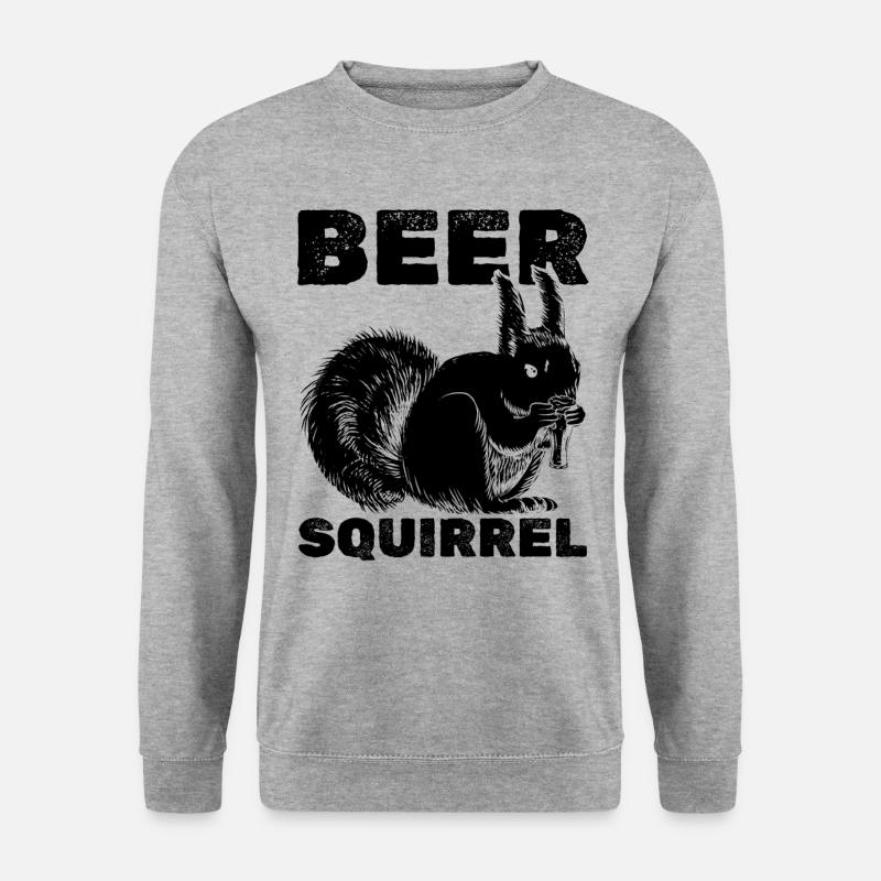 Eichhörnchen Bier-Eichhörnchen - Unisex Pullover - Weißgrau meliert