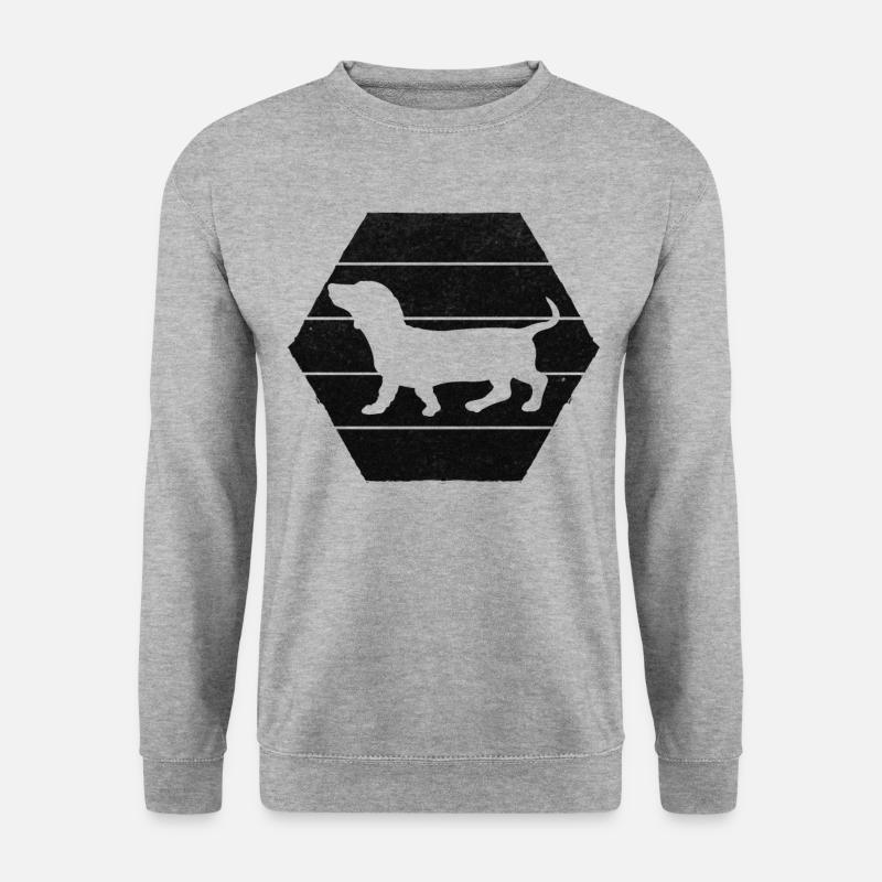 Dackel-Hund Netter Dackel-Liebhaber - Unisex Pullover - Weißgrau meliert