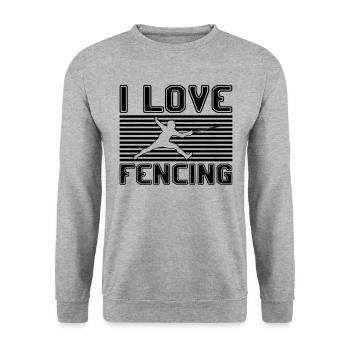 I love fencing - Unisex Pullover - Weißgrau meliert - Vorne - Alina (178cm) & Michal (187cm)
