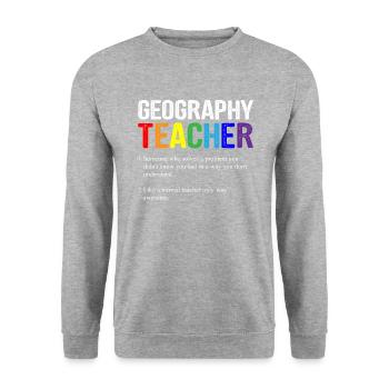 Geography teacher definition, Geography teacher - Unisex Sweatshirt - salt & pepper - Front - Alina (178cm) & Michal (187cm)