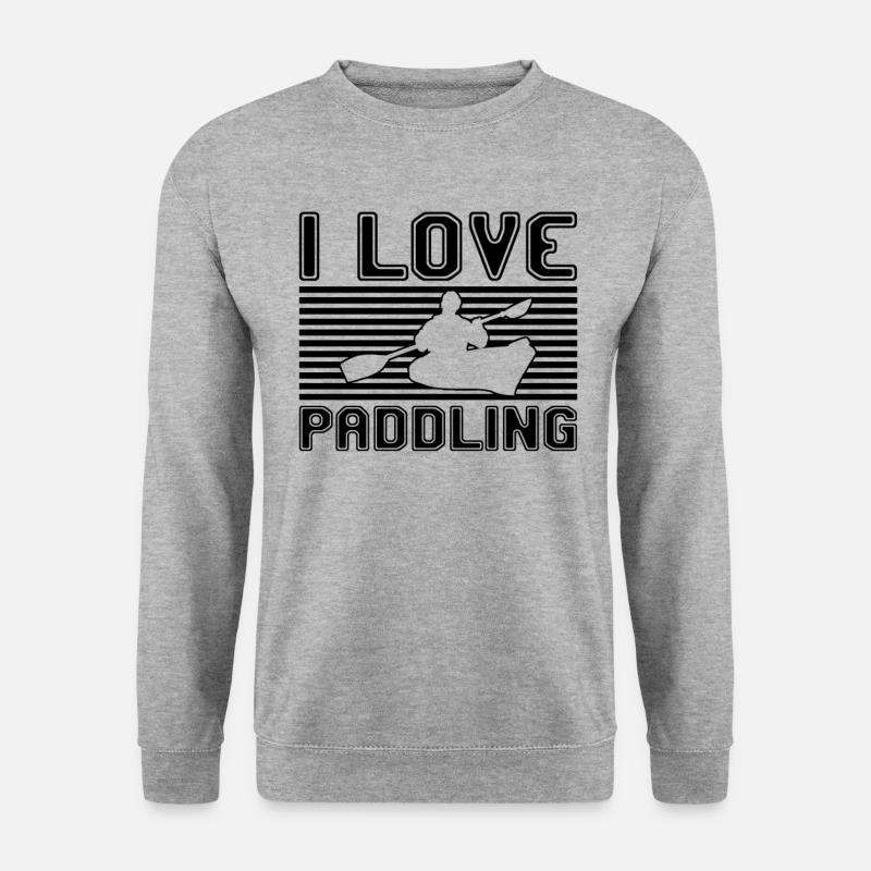I love paddling - Unisex Pullover - Weißgrau meliert