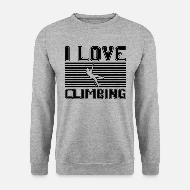 I love climbing - Unisex Pullover - Weißgrau meliert
