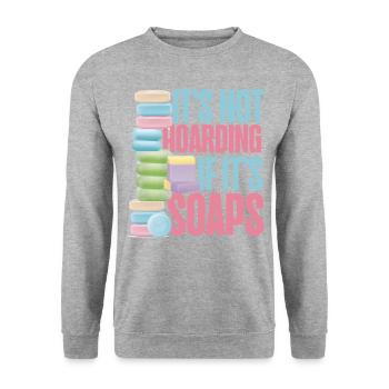 Fabrication de savon Artisanat Ce n’est pas - Sweat-shirt Unisexe - gris chiné - Devant - Alina (178cm) & Michal (187cm)
