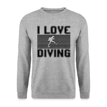 J’adore la plongée - Sweat-shirt Unisexe - gris chiné - Devant - Alina (178cm) & Michal (187cm)