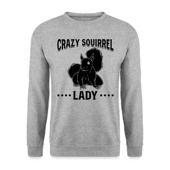 Squirrel Lover Squirrel - Crazy - Unisex Sweatshirt - salt & pepper - Front - Alina (178cm) & Michal (187cm)