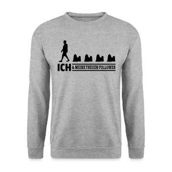 Hunde Followers Dog Love Hundebesitzer - Unisex Pullover - Weißgrau meliert - Vorne - Alina (178cm) & Michal (187cm)