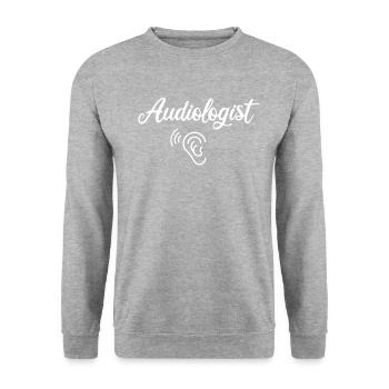 Audiology squad, audiologist - Unisex Sweatshirt - salt & pepper - Front - Alina (178cm) & Michal (187cm)