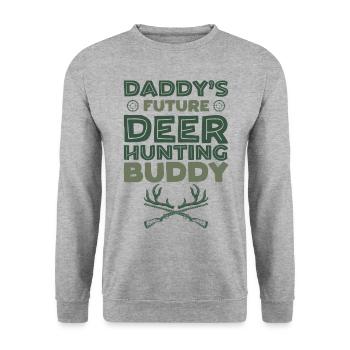 Buck Deer Hunting Hunter Kid - Unisex Pullover - Weißgrau meliert - Vorne - Alina (178cm) & Michal (187cm)