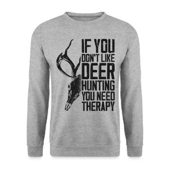 Chasseur de cerfs buck si vous - Sweat-shirt Unisexe - gris chiné - Devant - Alina (178cm) & Michal (187cm)