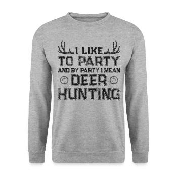 Chasseur de cerfs buck que j’aime - Sweat-shirt Unisexe - gris chiné - Devant - Alina (178cm) & Michal (187cm)