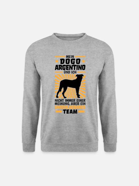 Mein Dogo Argentino und ich sind unschlagbar - Unisex Pullover - Weißgrau meliert