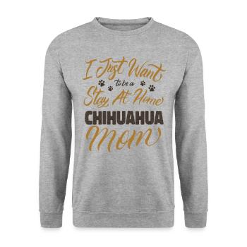 Stay At Home Chihuahua Mom - Unisex Sweatshirt - salt & pepper - Front - Alina (178cm) & Michal (187cm)