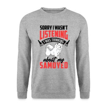 Samoyed était distrait Samoyed spitz - Sweat-shirt Unisexe - gris chiné - Devant - Alina (178cm) & Michal (187cm)
