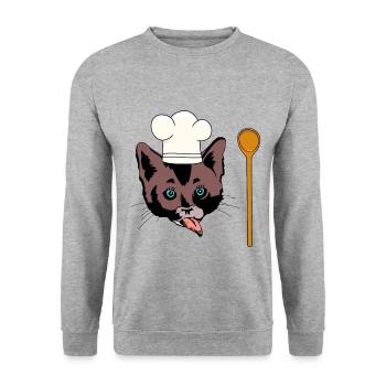 Cats Gourmet Cooking Cooking Spoon Enjoyment Cooking Kitchen - Unisex Sweatshirt - salt & pepper - Front - Alina (178cm) & Michal (187cm)