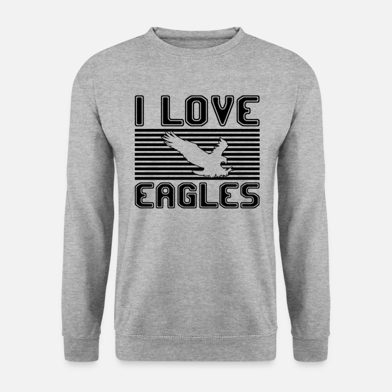 I love eagles - Unisex Pullover - Weißgrau meliert