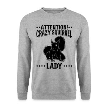 Attention! Crazy Squirrel Squirrel - Unisex Sweatshirt - salt & pepper - Front - Alina (178cm) & Michal (187cm)