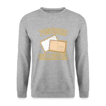 Deltiology card Colleting Deltiologist postcard - Unisex Sweatshirt - salt & pepper - Front - Alina (178cm) & Michal (187cm)
