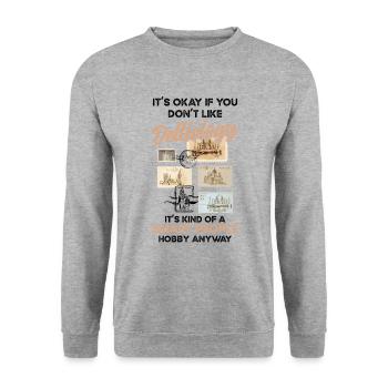 Deltiology-hobby-deltiologist-postcard-collector - Unisex Sweatshirt - salt & pepper - Front - Alina (178cm) & Michal (187cm)