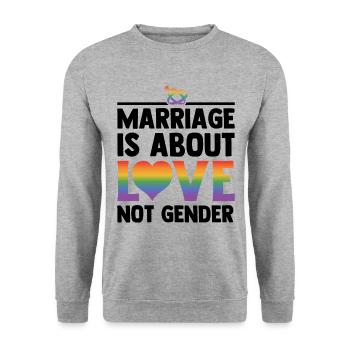 Marriage Is About Love Not Gender Lgbtq Diversity - Unisex Pullover - Weißgrau meliert - Vorne - Alina (178cm) & Michal (187cm)