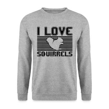 J’adore les écureuils - Sweat-shirt Unisexe - gris chiné - Devant - Alina (178cm) & Michal (187cm)